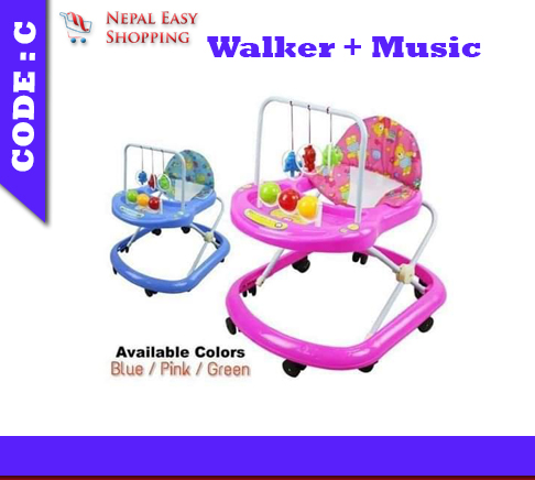 Baby Walker With Music-Blue